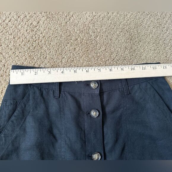 & OTHER STORIES Lyocell Linen Blend Pencil Button Front Midi Skirt Black Size 2 - Picture 7 of 11